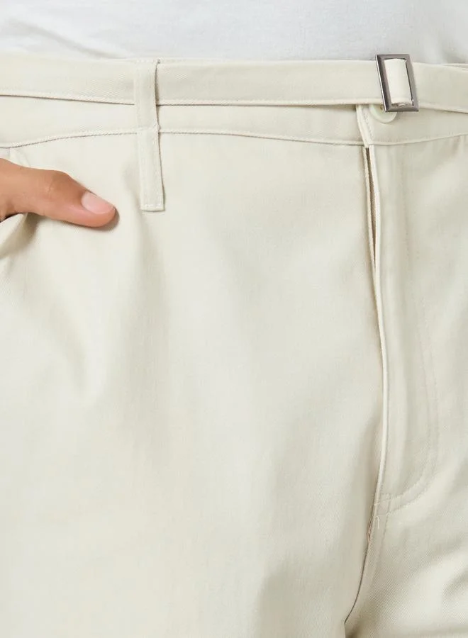 Styli Beige Men Beige Wide Leg Trousers for Men | Best Price UAE